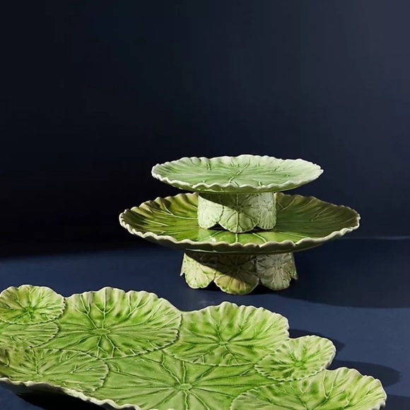 Nwt Anthropologie Large Lily Pad Cake Stand - Picture 3 of 8